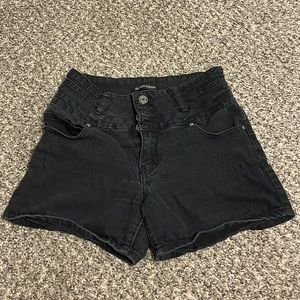 Black jean shorts